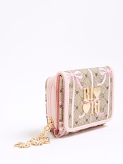River Island Brown Faux Leather Monogram Bow Purse - Image 3 of 5