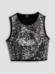 River Island Black Cherry Sequin Tank - Image 1 of 4