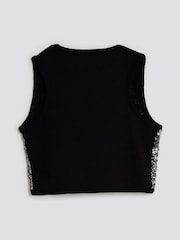 River Island Black Cherry Sequin Tank - Image 2 of 4