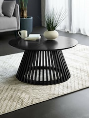 Julian Bowen Black Ollie Round Coffee Table - Image 1 of 6