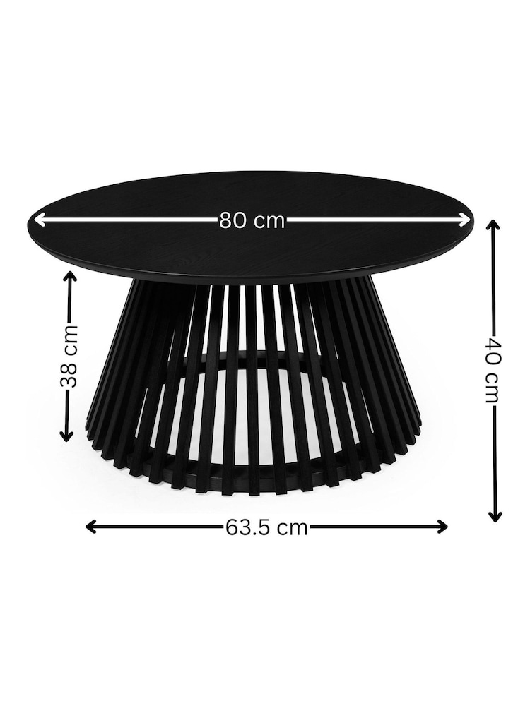 Julian Bowen Black Ollie Round Coffee Table - Image 6 of 6