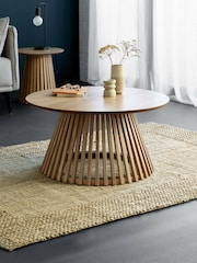 Julian Bowen Natural Oak Ollie Round Coffee Table - Image 1 of 6