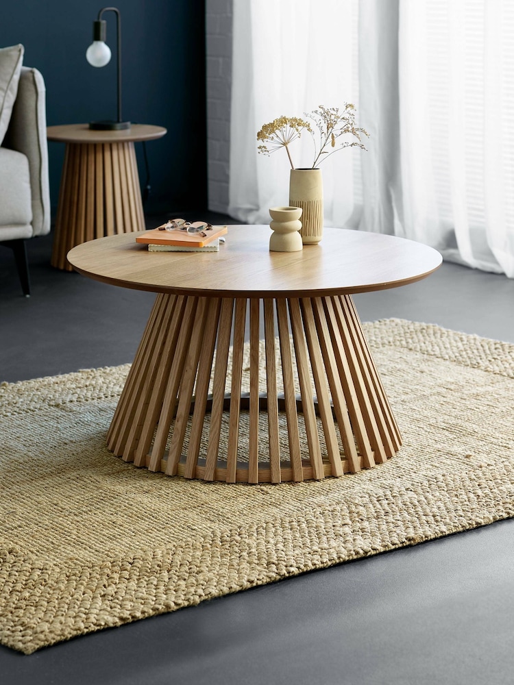 Julian Bowen Natural Oak Ollie Round Coffee Table - Image 1 of 6