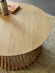 Julian Bowen Natural Oak Ollie Round Coffee Table - Image 2 of 6
