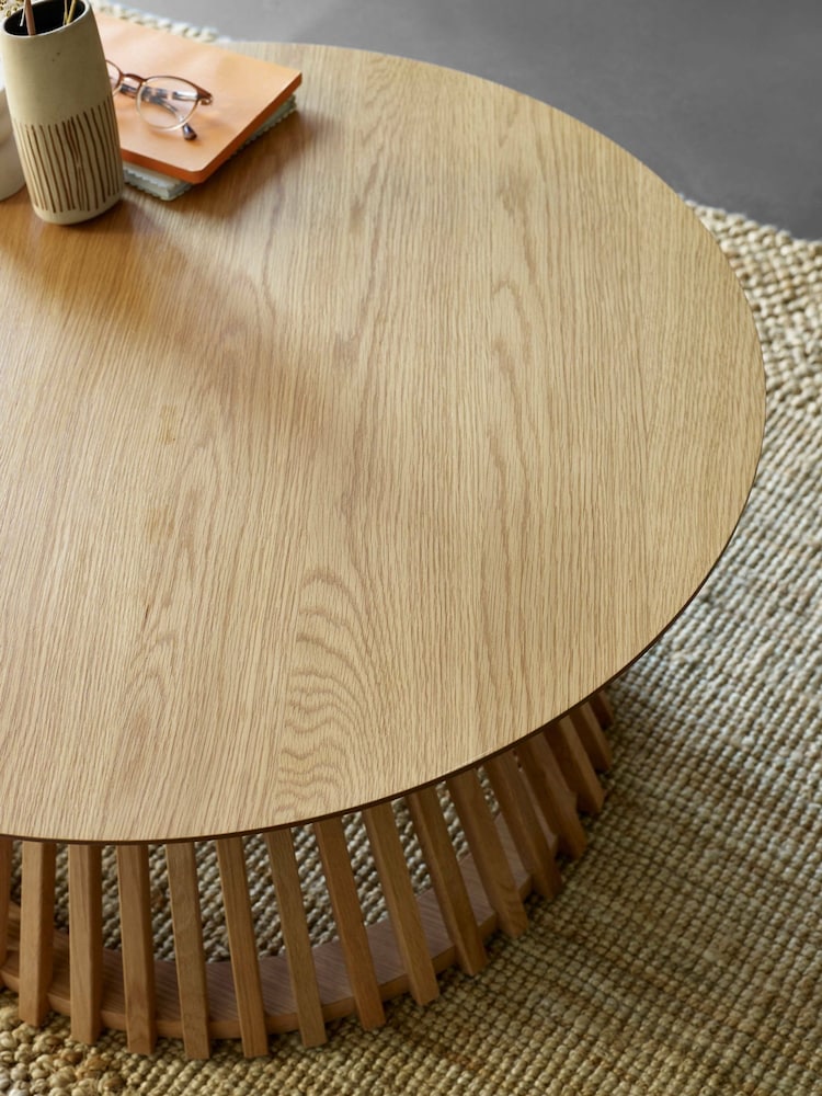 Julian Bowen Natural Oak Ollie Round Coffee Table - Image 2 of 6