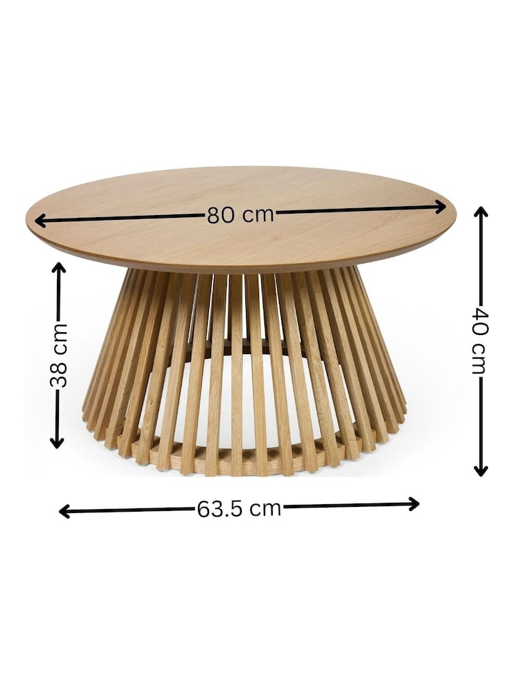 Julian Bowen Natural Oak Ollie Round Coffee Table - Image 6 of 6