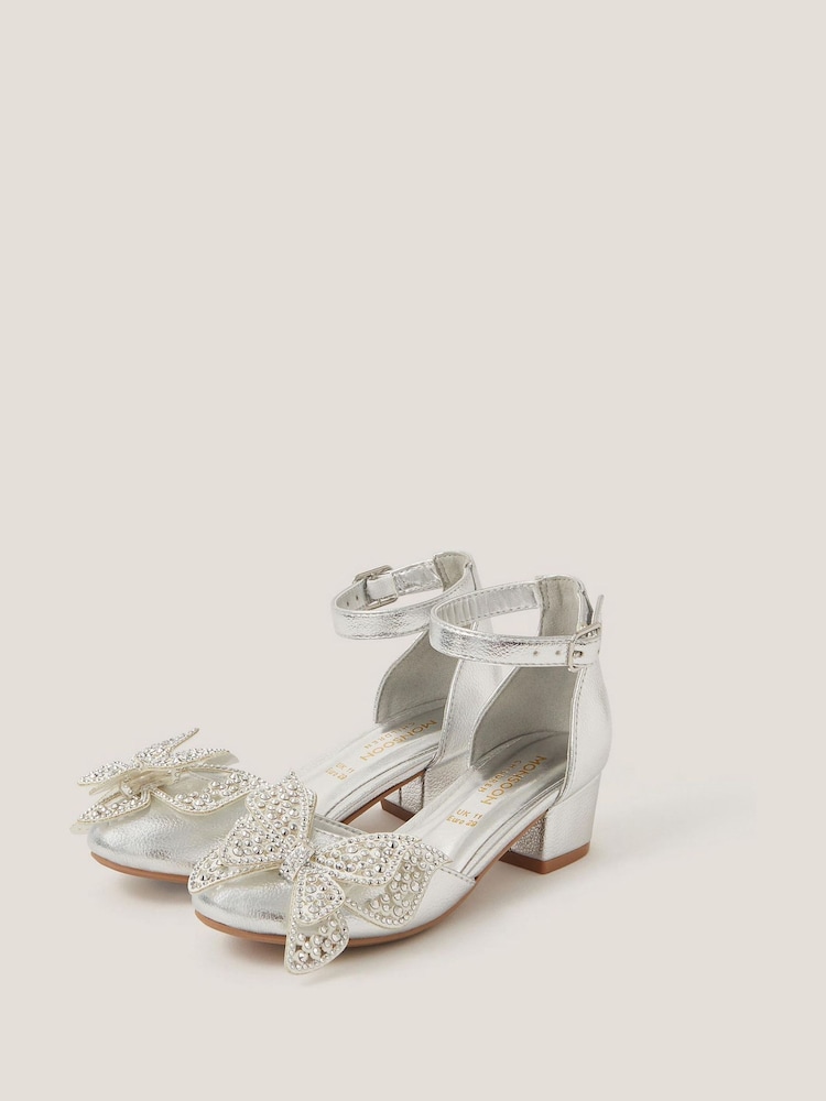 Monsoon Silver Butterfly Metallic Heels - Image 2 of 3