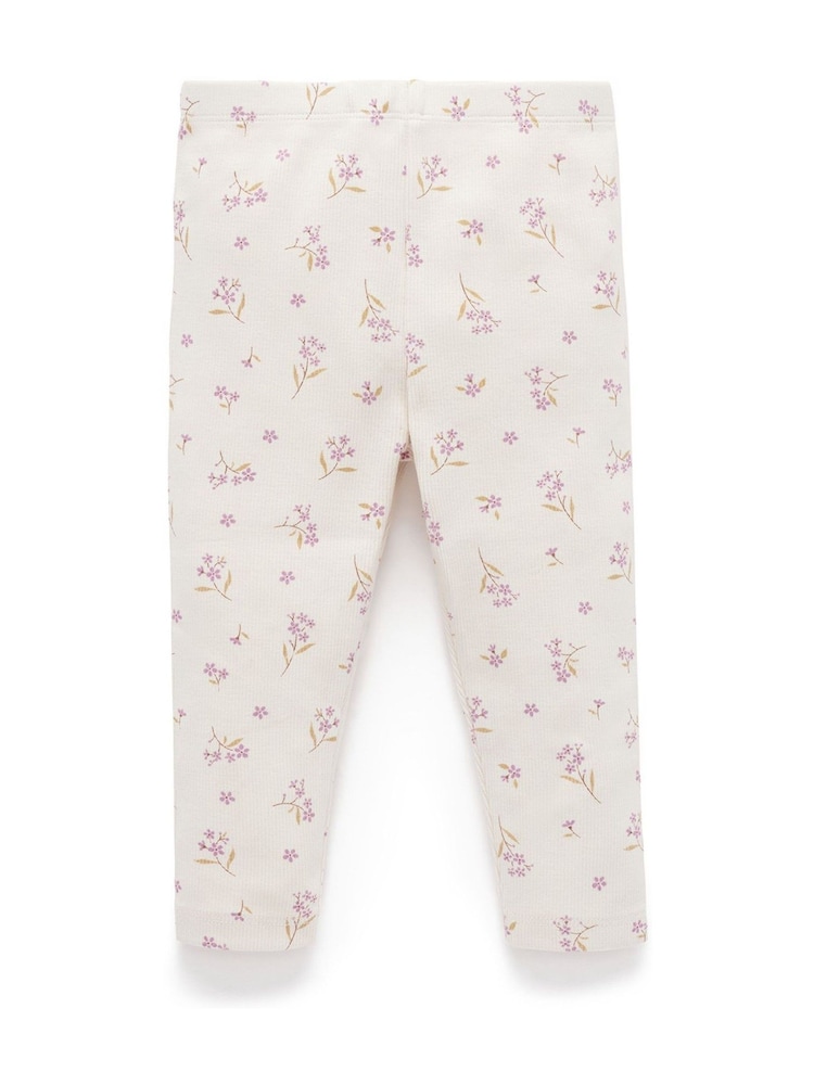 Purebaby Pink Thick Rib Leggings - Image 1 of 4