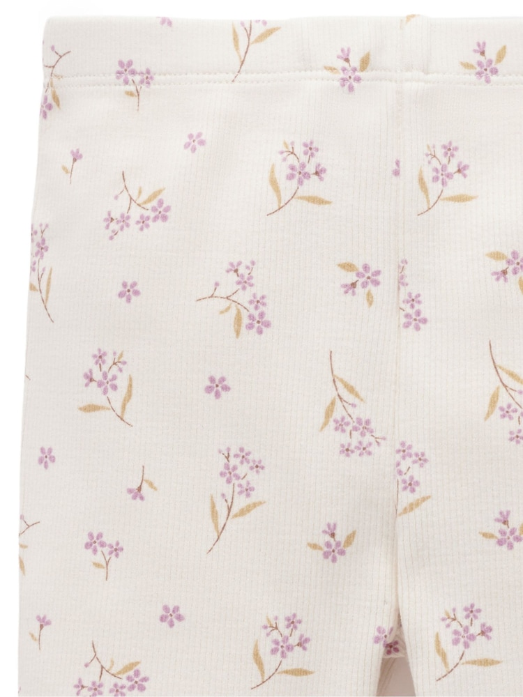 Purebaby Pink Thick Rib Leggings - Image 2 of 4 Purebaby Pink Thick Rib Leggings - Image 2 of 4