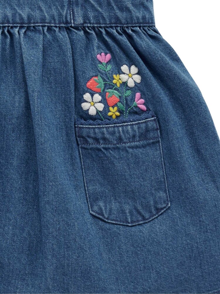 Purebaby Blue Embroidered Pinnie - Image 5 of 5 Purebaby Blue Embroidered Pinnie - Image 5 of 5