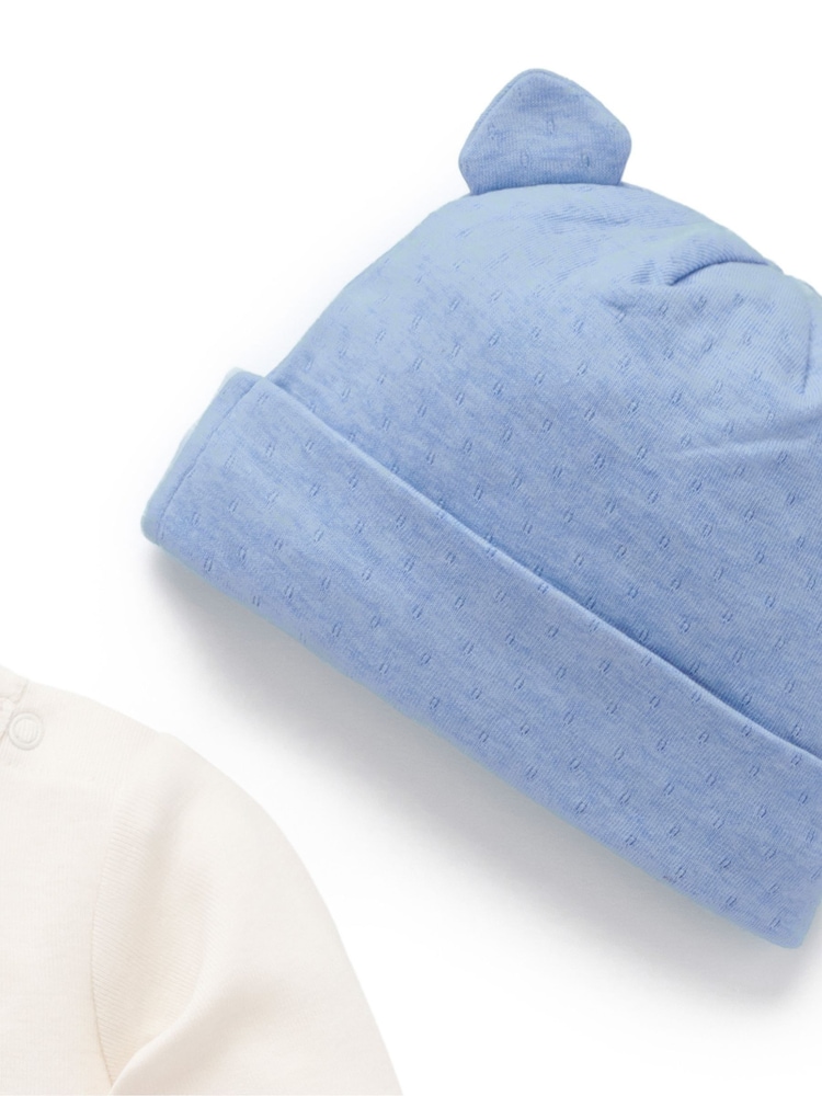 Purebaby Blue 3 Piece Gift Set - Image 4 of 4