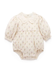 Purebaby Pink Gathered Bodysuit - Image 1 of 4