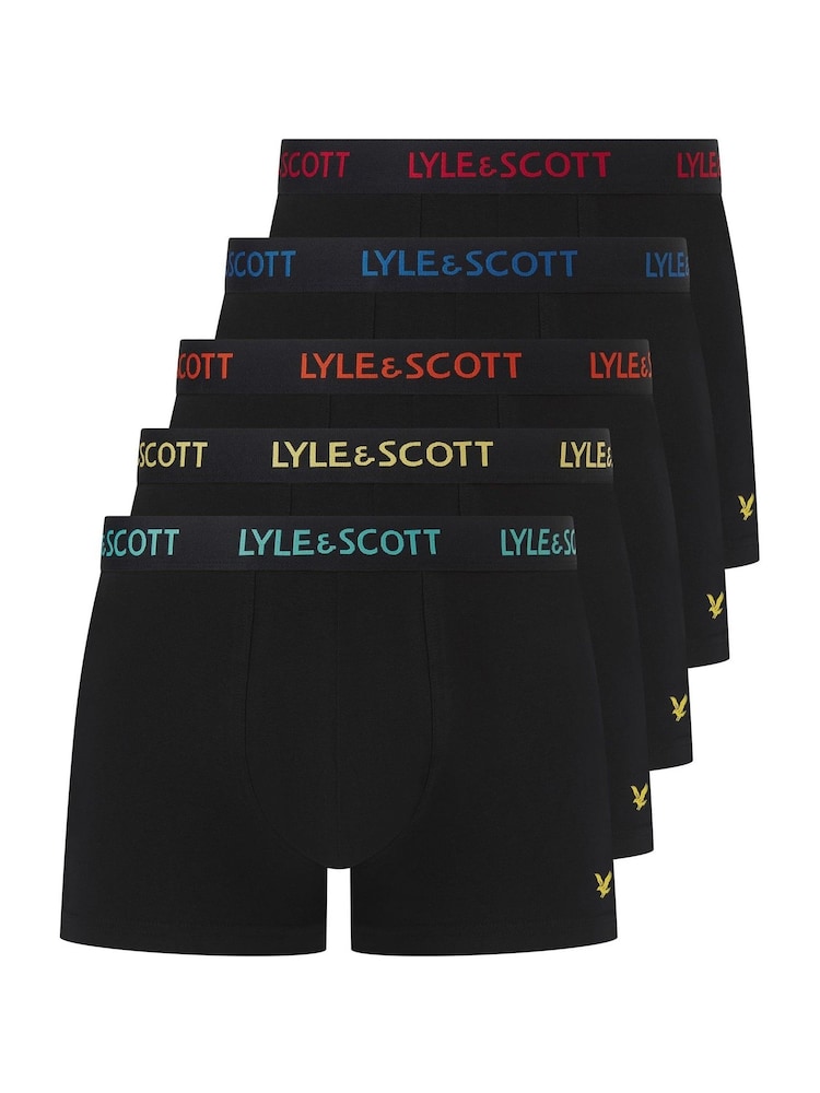 Lyle & Scott Black Miller Underwear Trunks 5 Pack - Image 1 of 6 Lyle & Scott Black Miller Underwear Trunks 5 Pack - Image 1 of 6