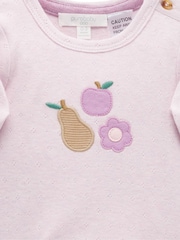 Purebaby Pink Light Applique Bodysuit - Image 4 of 4