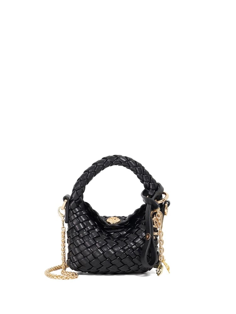 Dune London Black Small Deliberate Xs Extra Woven Charm Bag - Image 1 of 5 Dune London Black Small Deliberate Xs Extra Woven Charm Bag - Image 1 of 5