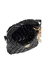 Dune London Black Small Deliberate Xs Extra Woven Charm Bag - Image 4 of 5
