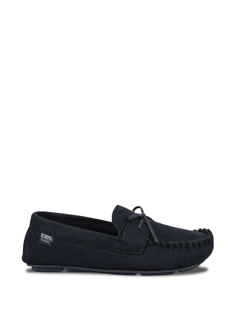 Totes Blue Isotoner Mens Herringbone Lined Moccasin - Image 2 of 5 Totes Blue Isotoner Mens Herringbone Lined Moccasin - Image 2 of 5