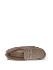 Totes Cream Isotoner Mens Suede Moccasin With Water Repellency - Image 3 of 5