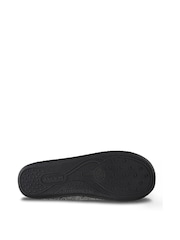 Totes Grey Isotoner Mens Felt Full Back Slippers With Pull Toggle - Image 4 of 5