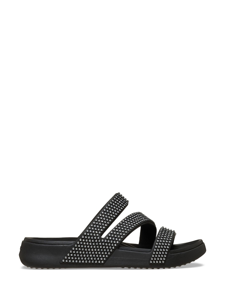 Crocs Black Getaway Gems Strappy Sandals - Image 1 of 6