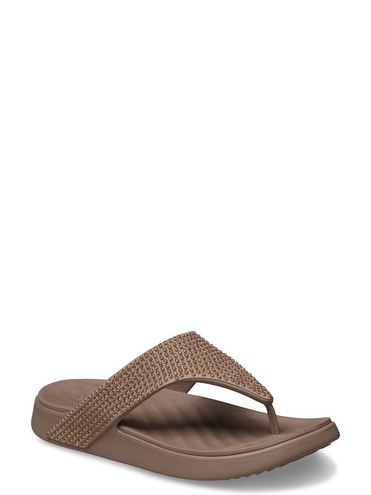 Crocs Brown Getaway Gems Triangle Flip-Flops - Image 2 of 6