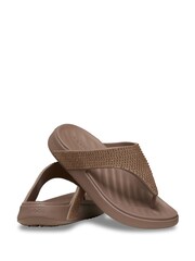 Crocs Brown Getaway Gems Triangle Flip-Flops - Image 3 of 6