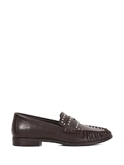 Dune London Brown Gazillion Studded Loafers - Image 2 of 6