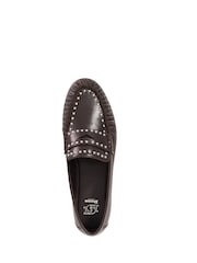 Dune London Brown Gazillion Studded Loafers - Image 5 of 6