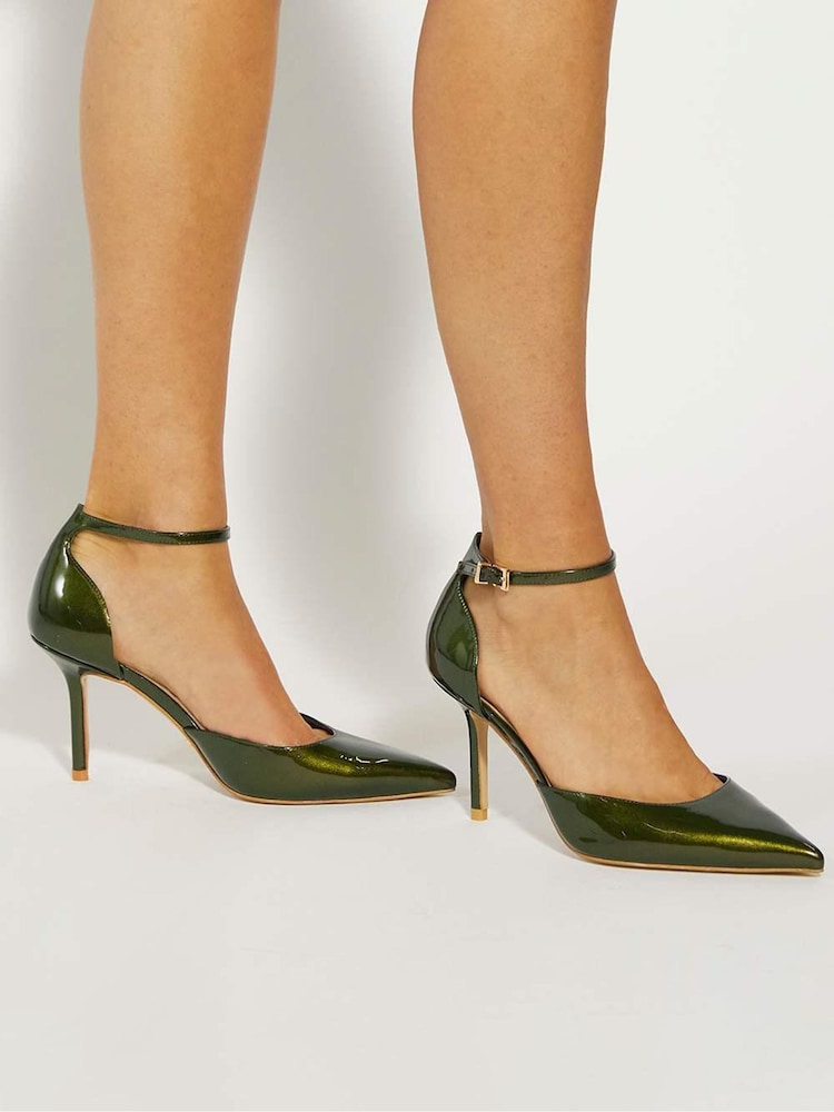 Dune London Green Calmness Pointed Back Counter Court Shoes - Image 1 of 6 Dune London Green Calmness Pointed Back Counter Court Shoes - Image 1 of 6