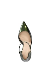 Dune London Green Calmness Pointed Back Counter Court Shoes - Image 5 of 6