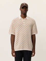 Les Deux White Esmay Shell Knitted Polo Shirt - Image 1 of 6