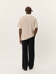Les Deux White Esmay Shell Knitted Polo Shirt - Image 5 of 6