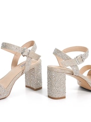 Dune London Gold Manifesting Mini Platform Sandals - Image 5 of 6