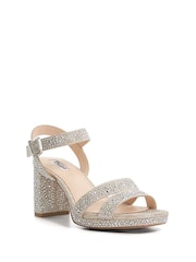 Dune London Gold Manifesting Mini Platform Sandals - Image 6 of 6