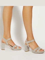 Ασημί - Dune London Δερμάτινα Μίνι Σουέτ Σανδάλια με Πλατφόρμα - Εικόνα 7 από 7