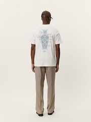 Les Deux White Ben Faience Print T-Shirt - Image 4 of 5