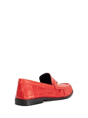 Dune London Red Grisella Ruch Detail Penny Loafers - Image 4 of 6