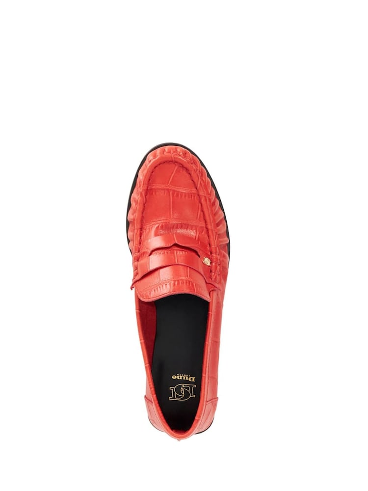 Dune London Red Grisella Ruch Detail Penny Loafers - Image 6 of 6 Dune London Red Grisella Ruch Detail Penny Loafers - Image 6 of 6