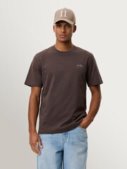 Les Deux Brown Ben Globe Print T-Shirt - Image 1 of 7