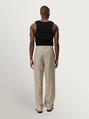 Les Deux Natural Reece Pleated Mini Check Trousers - Image 3 of 5