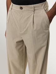 Les Deux Natural Reece Pleated Mini Check Trousers - Image 4 of 5