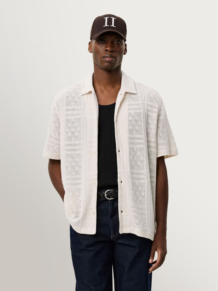 Les Deux White Hector Pointelle Textured Shirt - Image 1 of 7