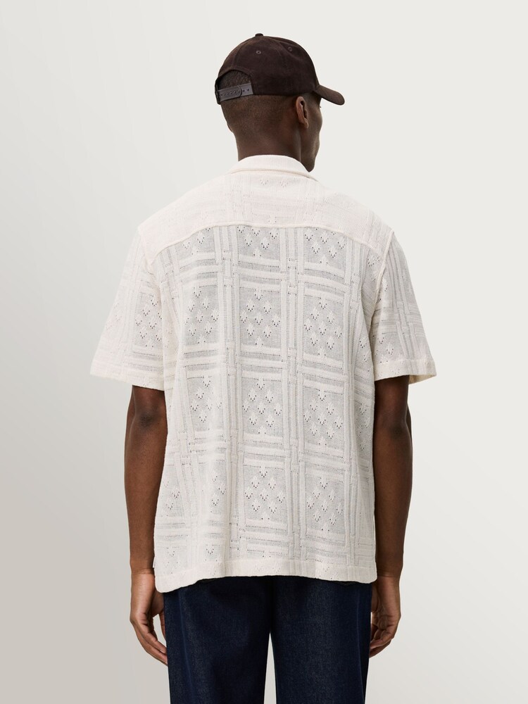 Les Deux White Hector Pointelle Textured Shirt - Image 2 of 7