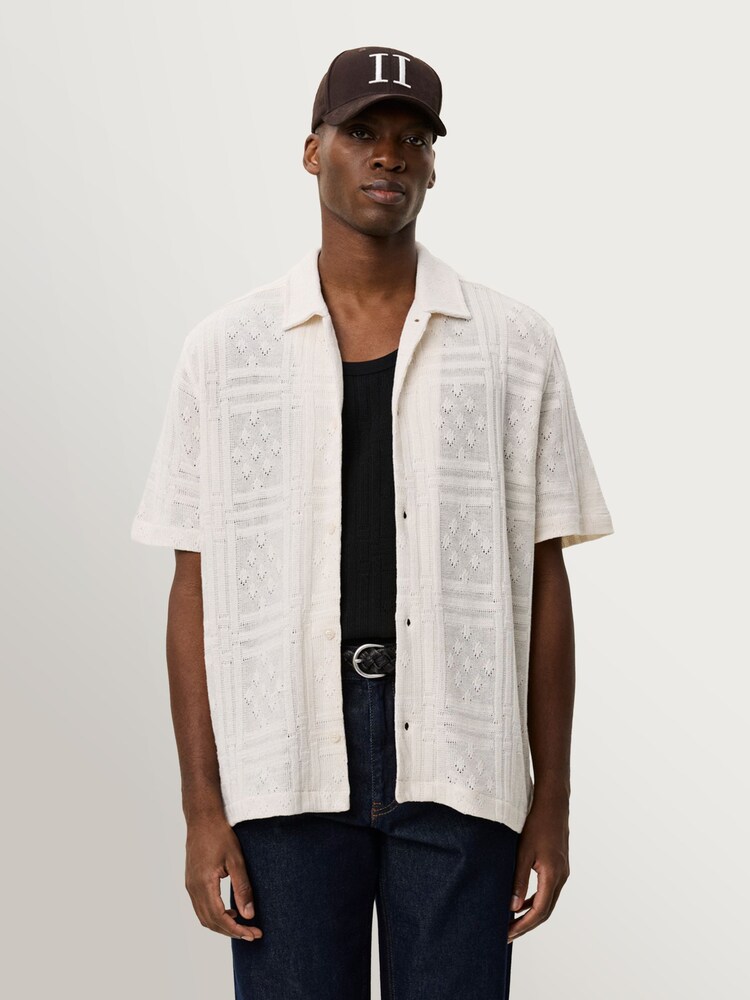 Les Deux White Hector Pointelle Textured Shirt - Image 7 of 7