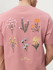 Les Deux Pink Wild Flower Print T-Shirt - Image 4 of 6