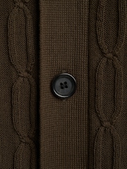 Oliver Spencer Brown Short Sleeve Rossell Textured Kitted Shirt - Image 3 of 4