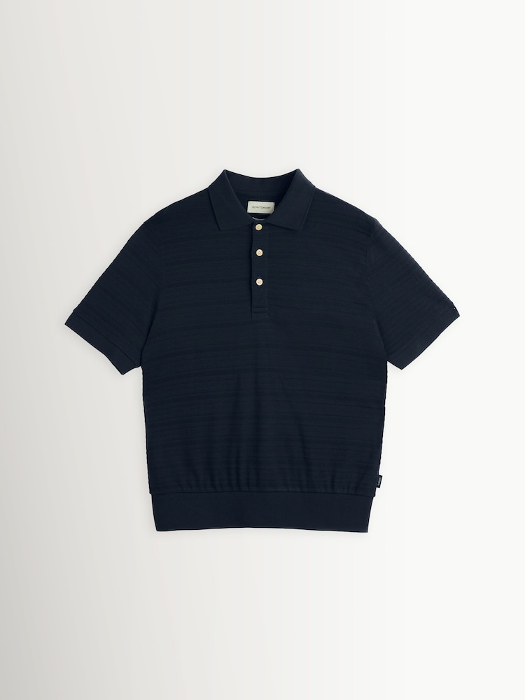 Azul - Oliver Spencer Glendale Textured Polo Shirt - Imagen 1 de 4 Azul - Oliver Spencer Glendale Textured Polo Shirt - Imagen 1 de 4