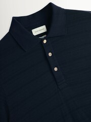 Azul - Oliver Spencer Glendale Textured Polo Shirt - Imagen 3 de 4
