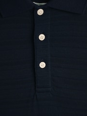 Azul - Oliver Spencer Glendale Textured Polo Shirt - Imagen 4 de 4