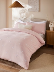 Brushed 100% Cotton Tufted Heart Duvet Cover and Pillowcase Set - Изображение 1 из 5